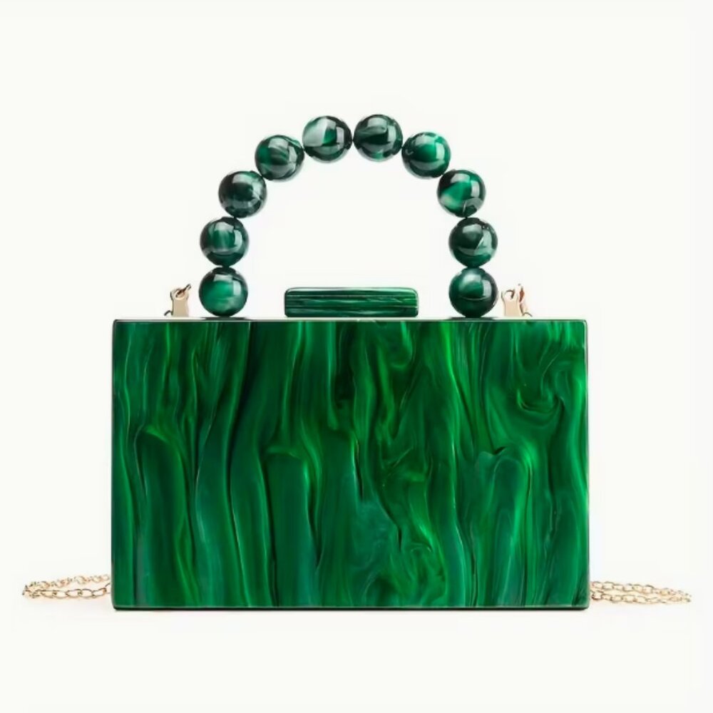 Elegant Acrylic Handbag/Crossbody (Green) - Picture 4 of 12